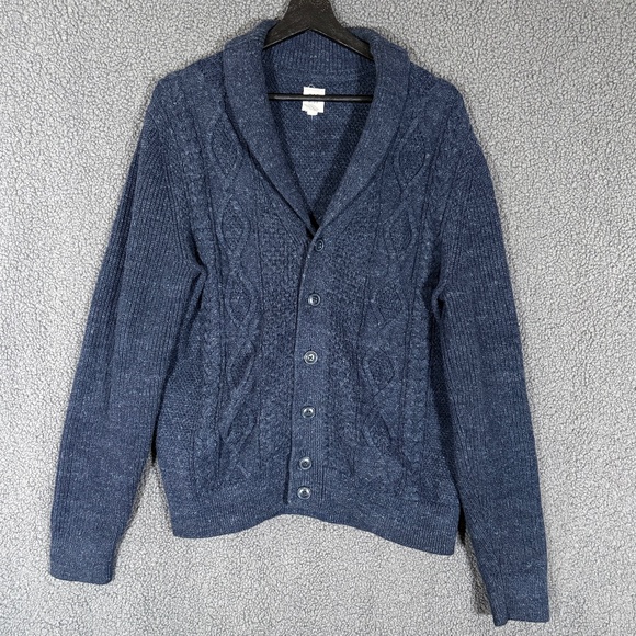 GAP Cotton Blend Shawl Collar Sweater Cardigan - Men's Size M - Blue